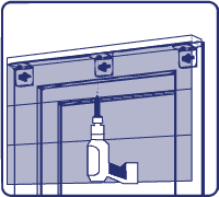 Inhaler near a partition wall with a thin profile.