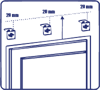 Diagram showing three recycling symbols arranged vertically with labeled dimensions, depicting layers, and an upward-pointing arrow.