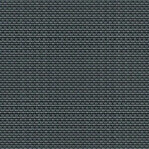 A close-up of the Straight Drop Blind features dark gray textured mesh fabric with a pattern of small, evenly spaced rectangular holes.