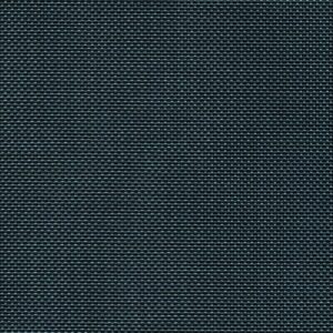 Close-up of a Straight Drop Blind featuring a textured fabric with a grid pattern in shades of green and blue.