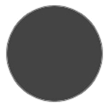 A solid black circle on a white background as seen in the Straight Drop Blind.