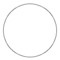 A Straight Drop Blind featuring a plain, thinly outlined black circle on a white background.