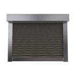 Front view of Outdoor Deep Channel Blinds in a closed position, set against a white background.