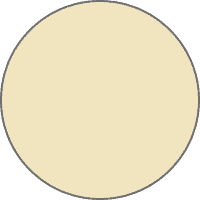 A solid light beige circle with a thin gray outline on a transparent background, inspired by the neutral tones of Outdoor Zipscreen Blinds.