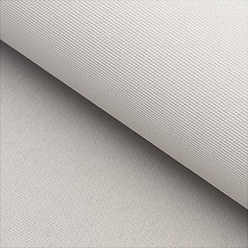 Close-up of two overlapping sheets of textured, light gray fabric or canvas with a visible fine, grid-like surface pattern.