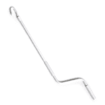 A long, white, L-shaped grabbing tool with a hooked end and a padded grip, designed for reaching and pulling objects.