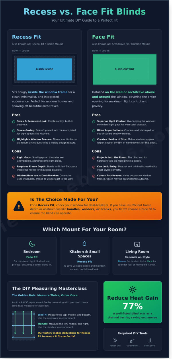 Recess vs Face Fit Blinds: The Ultimate DIY Guide for Australian Homeowners